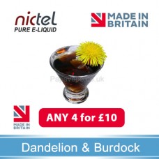 Nictel Dandilion and Burdock E-liquid ANY 4 for £10 - 10 for £22