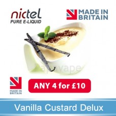 Nictel Vanilla Custard Delux E-liquid ANY 4 for £10 - 10 for £22